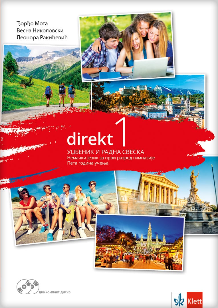 Nov udžbenik Direkt 1, Udžbenik i radna sveska za 1. razred gimnazije (5 godina učenja) Klett autor Đorđo Mota