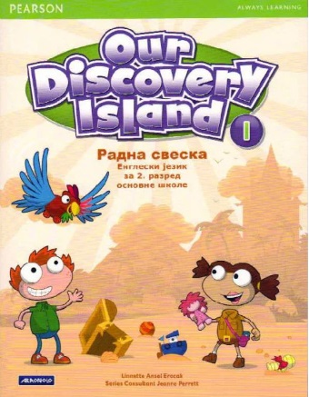 Nov udžbenik Engleski jezik 2 - Radna sveska - Our discovery island 1 Akronolo autor Linnette Ansel Erocak