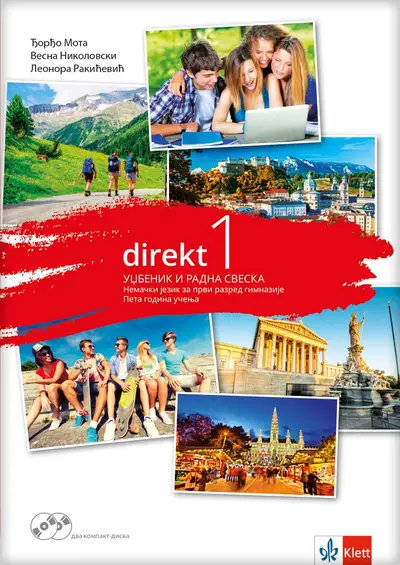 Nov udžbenik Direkt 1, Udžbenik i radna sveska za 1. razred gimnazije (5 godina učenja) Klett autor Đorđo Mota