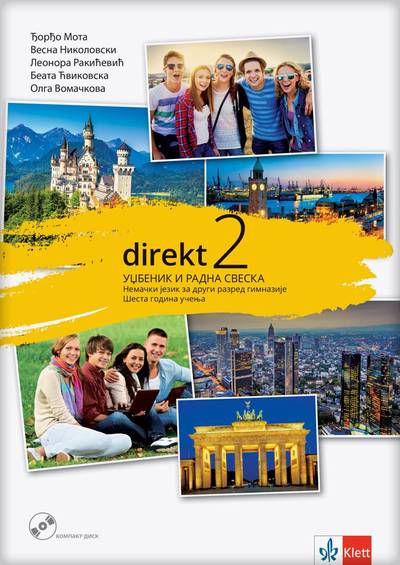 Nov udžbenik Direkt 2, Udžbenik i radna sveska za 2. razred gimnazije(6 godina učenja) Klett autor Đorđo Mota
