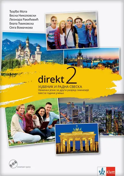 Nov udžbenik Direkt 2, Udžbenik i radna sveska za 2. razred gimnazije(6 godina učenja) Klett autor Đorđo Mota