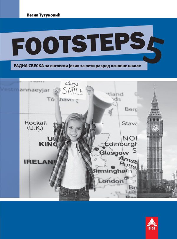 Polovni udžbenik Engleski jezik 5 - Radna sveska - Footsteps 5 Bigz autor Vesna Tutunović