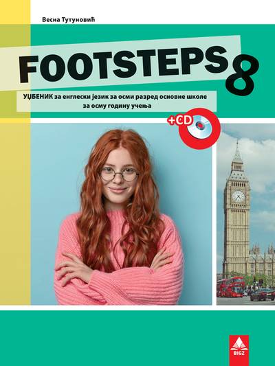 Polovni udžbenik Engleski jezik 8 - udžbenik Footsteps 8 (Tutunović, BIGZ) Bigz autor Vesna Tutunović