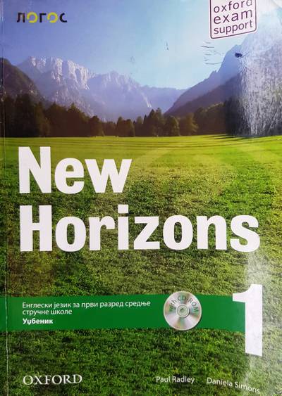 Nov udžbenik New Horizons 1 - udžbenik za 1. razred srednje stručne škole Logos autor Daniela Simons, Paul Radley