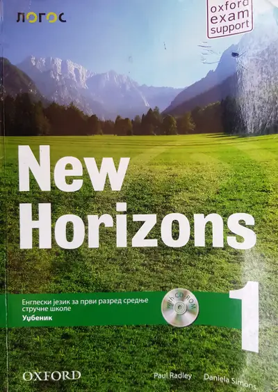 Nov udžbenik New Horizons 1 - udžbenik za 1. razred srednje stručne škole Logos autor Daniela Simons, Paul Radley