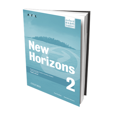 Nov udžbenik New Horizons 2 - radna sveska za 2. razred srednje stručne škole Logos autor Daniela Simons, Paul Radley