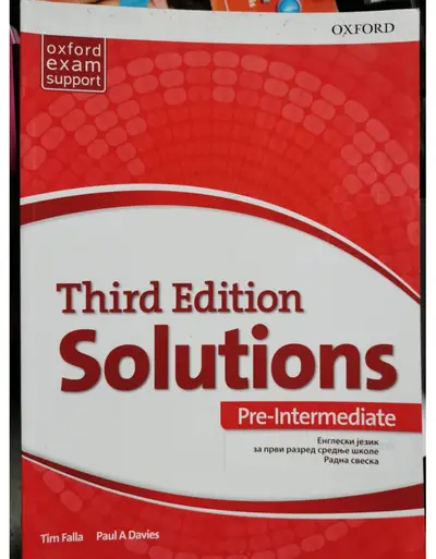 Nov udžbenik Solution Pre-Intermediate, radna sveska - Third edition Oxford autor Paul A Davies, Tim Falla