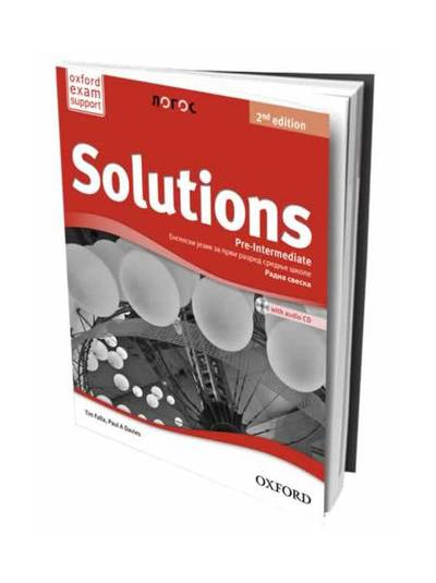 Nov udžbenik Solutions 2nd Edition PreIntermediate - radna sveska za 1. razred srednje škole Oxford autor Paul A Davies, Tim Falla