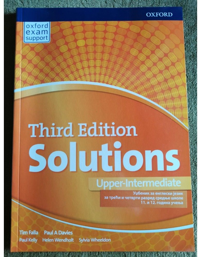 Nov udžbenik Solutions udžbenik - Upper-Intermediate - Third Edition Oxford autor Paul A Davies, Tim Falla