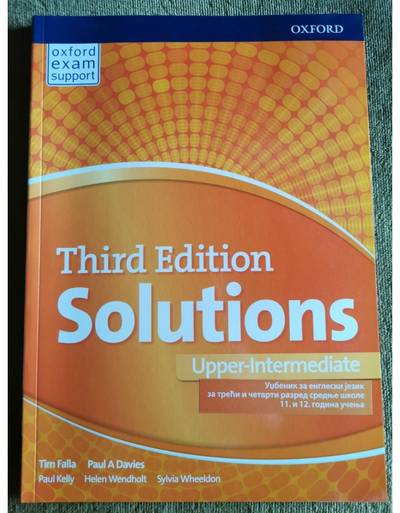 Nov udžbenik Solutions udžbenik - Upper-Intermediate - Third Edition Oxford autor Paul A Davies, Tim Falla